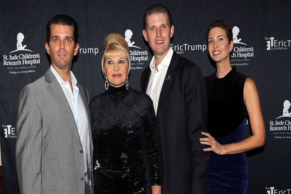 Ivana Trump with her three children