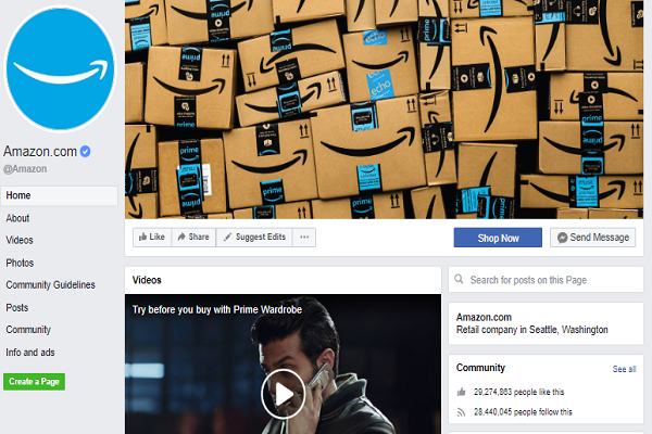 Amazon Facebook Official Business Page