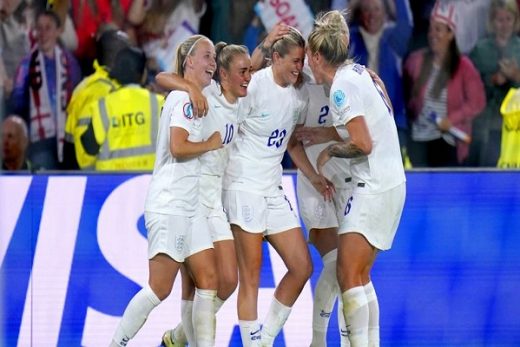 Russo and celebrate with her teammate