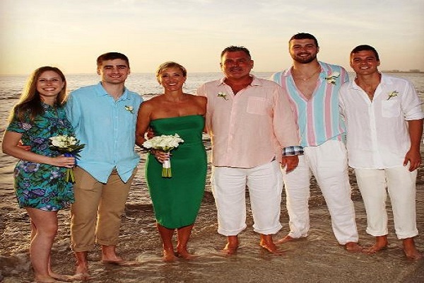 Jake Ferguson with his parents, two brothers and a sister
