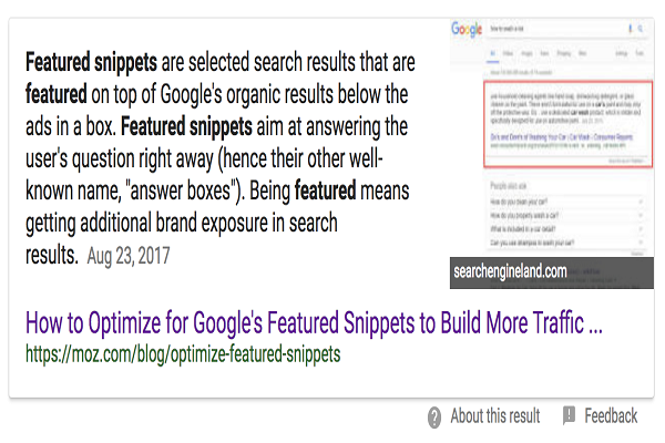 Using of Featured Snippets to whip Traffic from Google