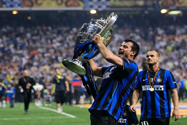 Dejan Stankovic Serb player lifting UEFA Champions League trophy